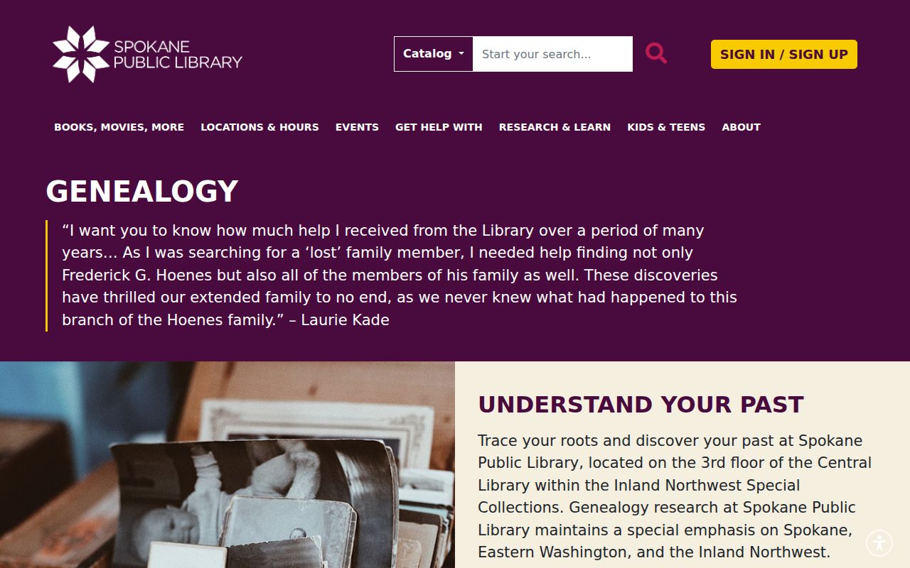 Spokane County people directories library genealogy and obituary index
