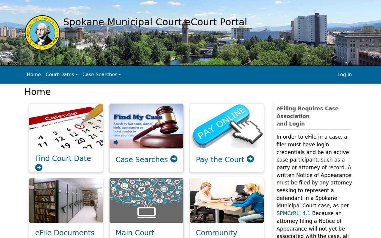 Spokane County public records municipal court portal